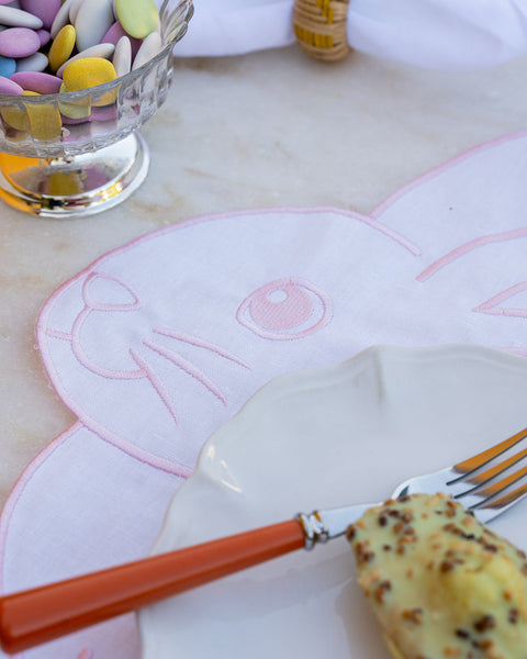 Rabbit Placemat in Pink, Anti-Stain