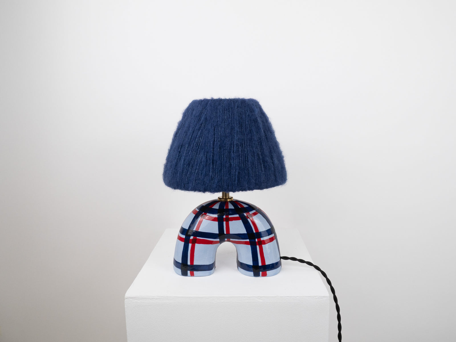 'Me' Table Lamp - Blue Gingham