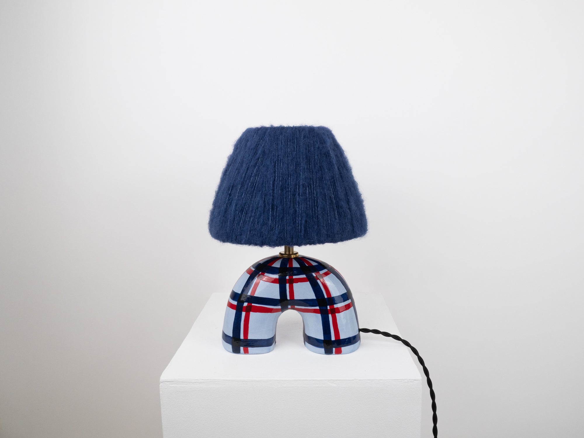 'Me' Table Lamp - Blue Gingham