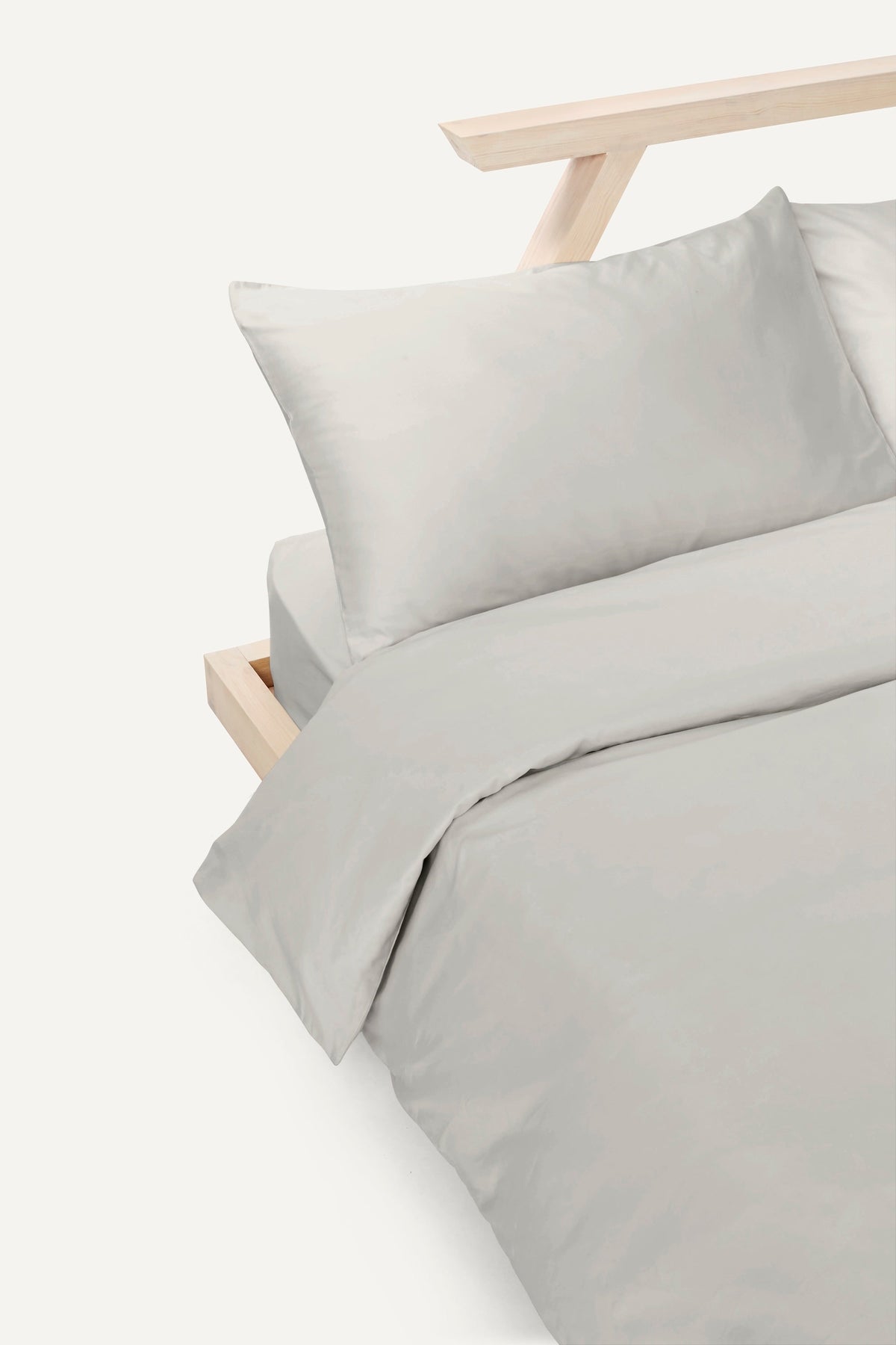 Sateen Organic Cotton Duvet Cover - Equinox Silver