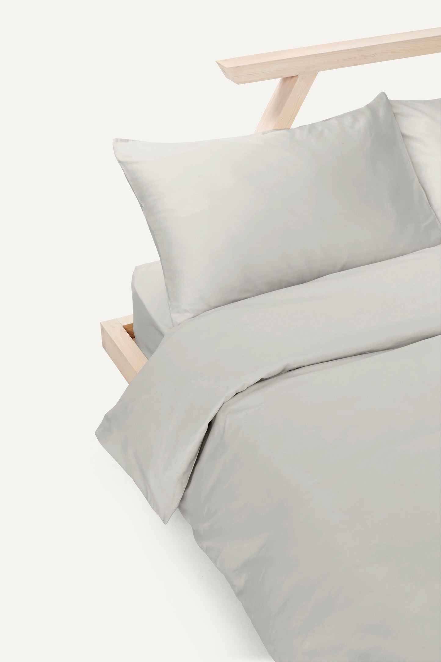 Sateen Organic Cotton Duvet Cover - Equinox Silver