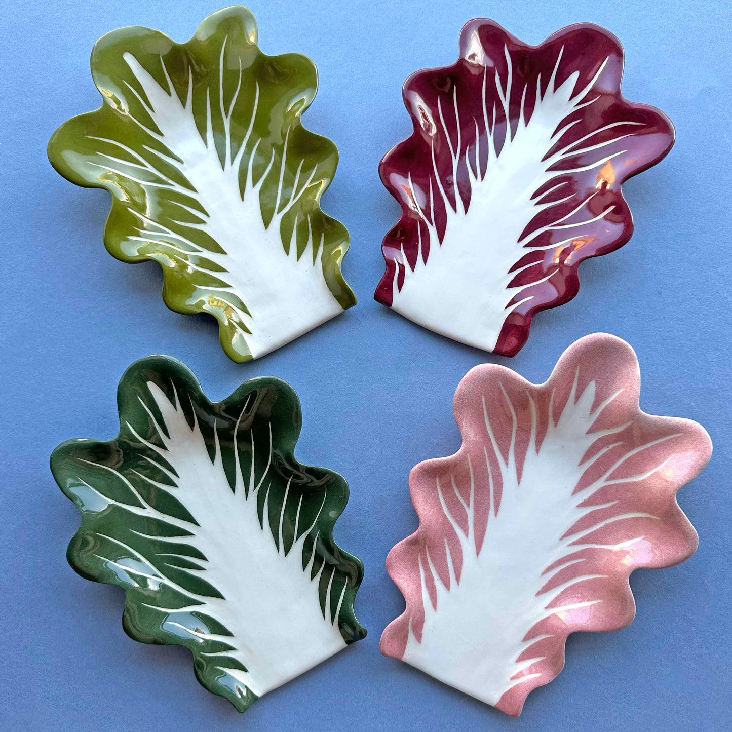 Radicchio Leaf Spoon Rest - Dark Green