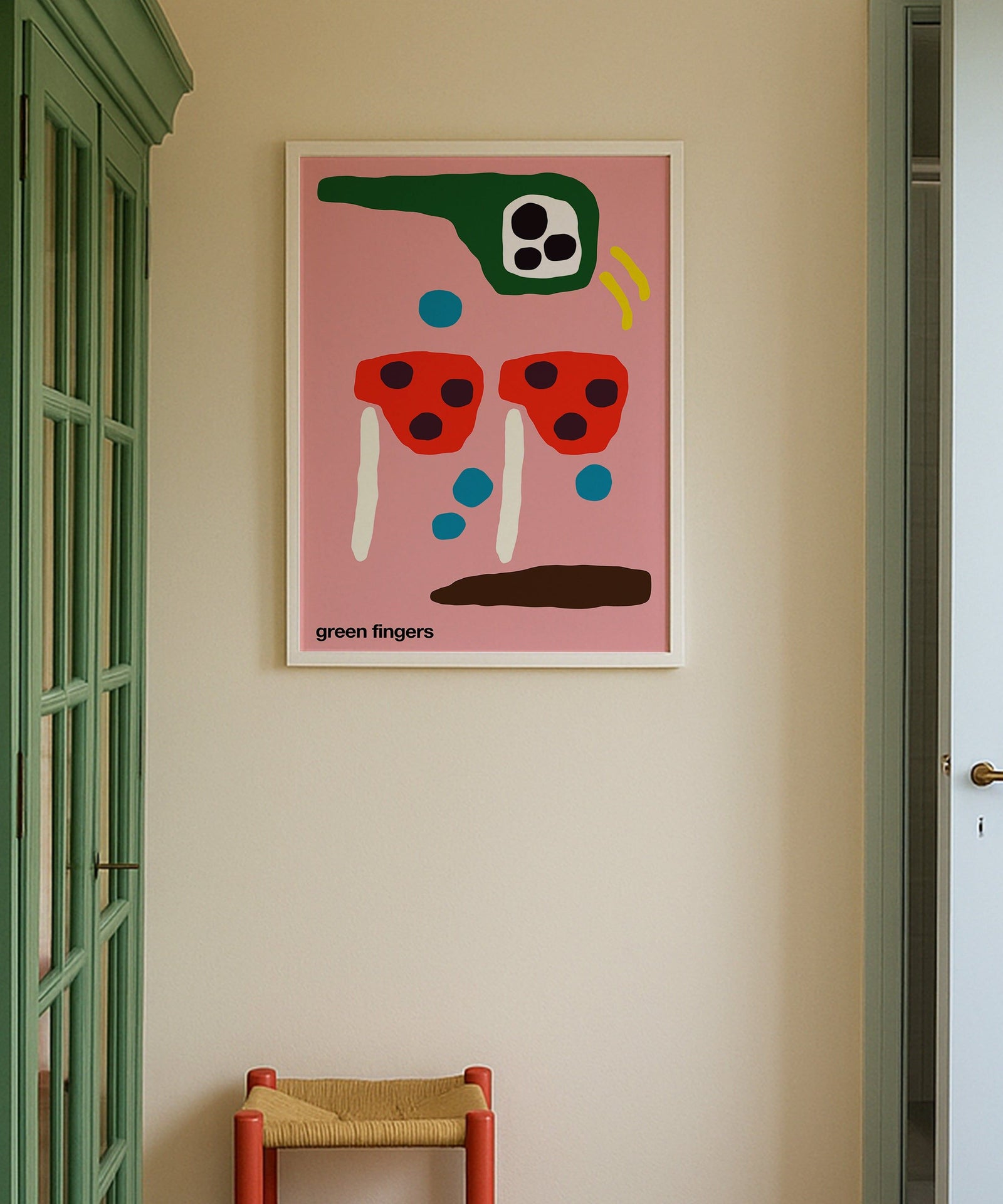 Green Fingers Print - Pink