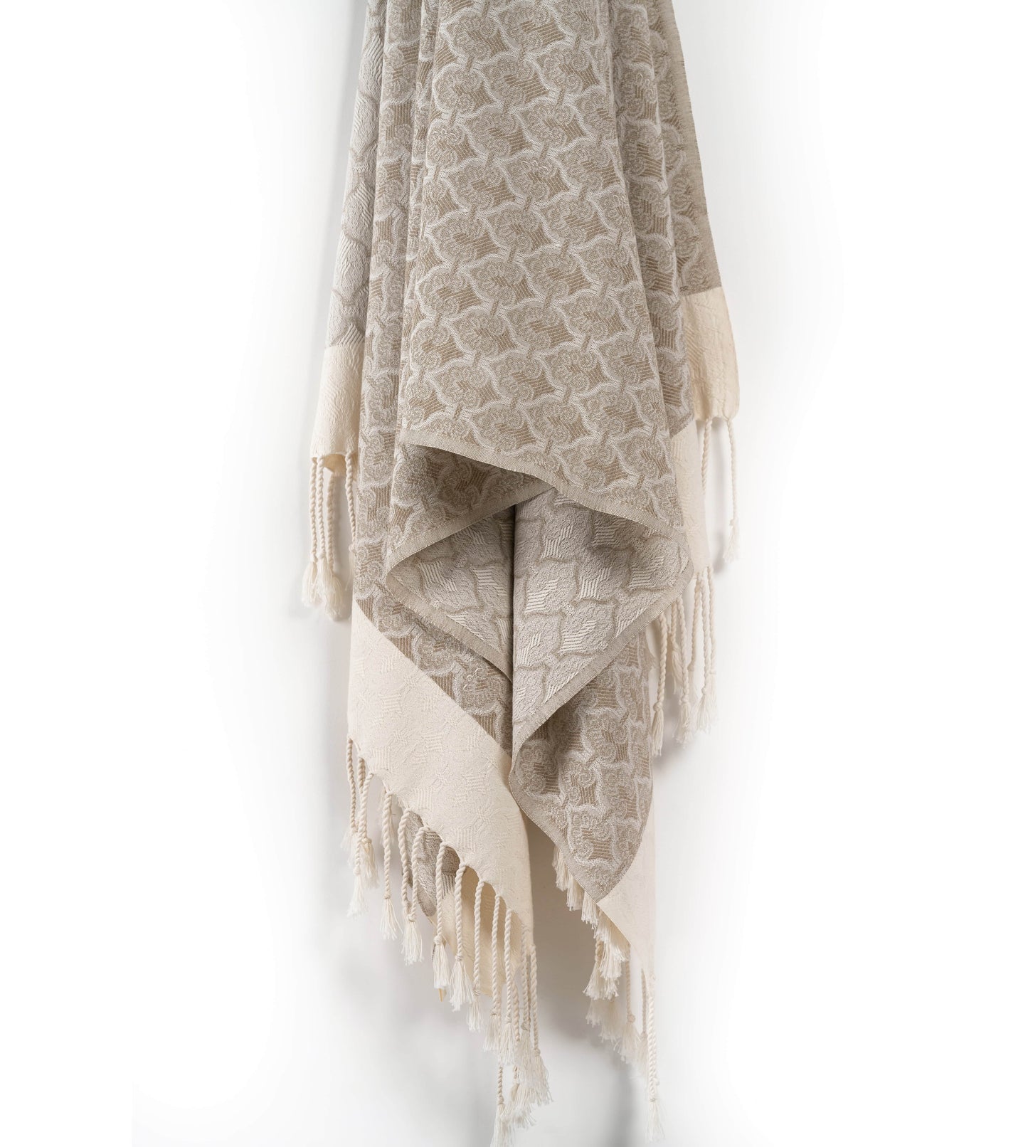 Mute Eloquence Pure Cotton Bath Towel (Peshtemal) In Beige