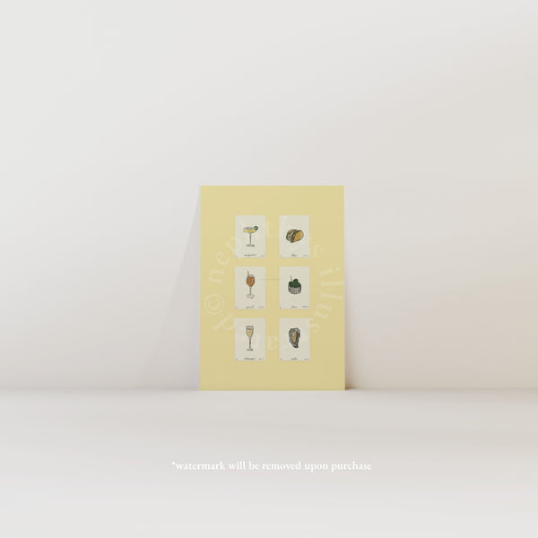 Sips & Snacks Set Print