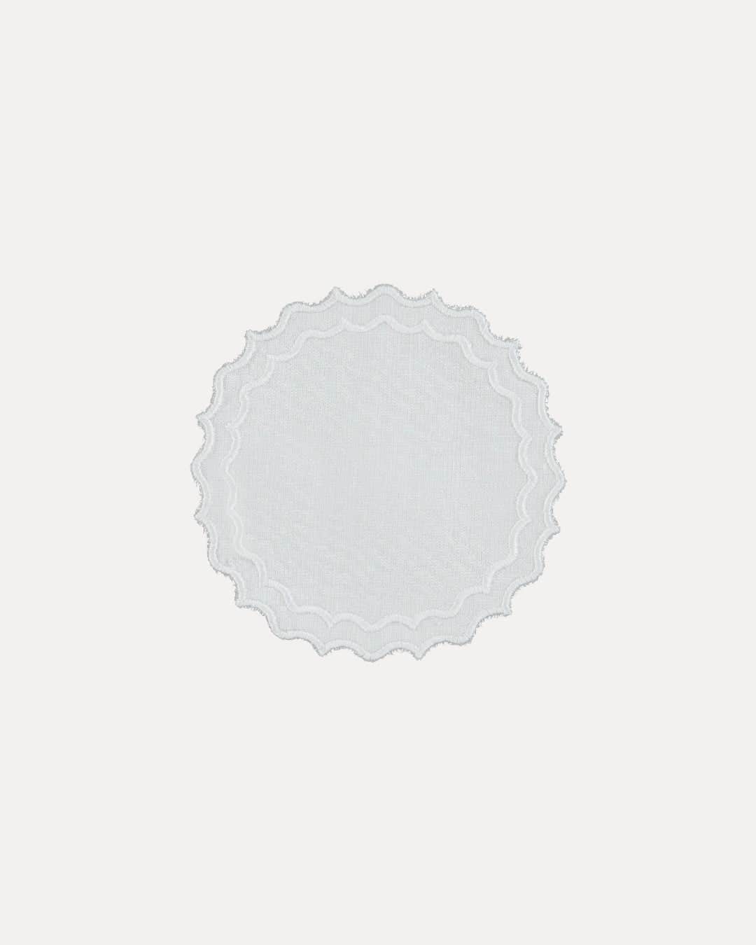 Navy Coaster/Bread Mat, White with White