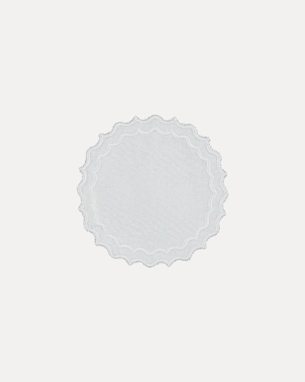 Navy Coaster/Bread Mat, White with White
