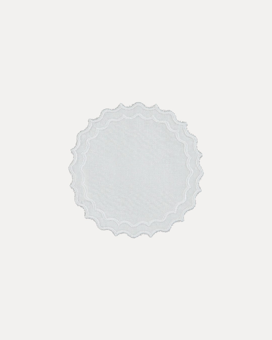 Navy Coaster/Bread Mat, White with White