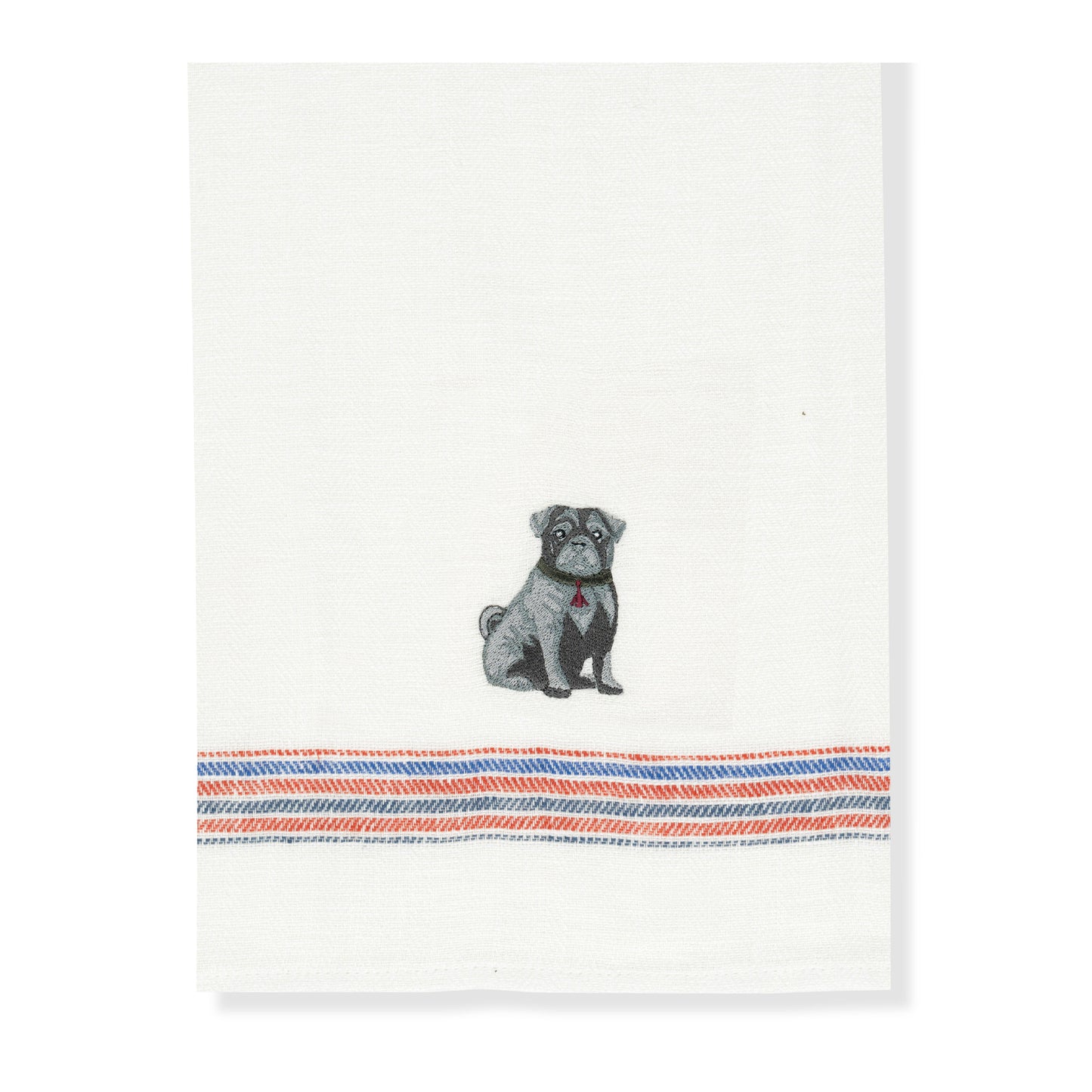 Kitchen Towel with Pug Embroidery