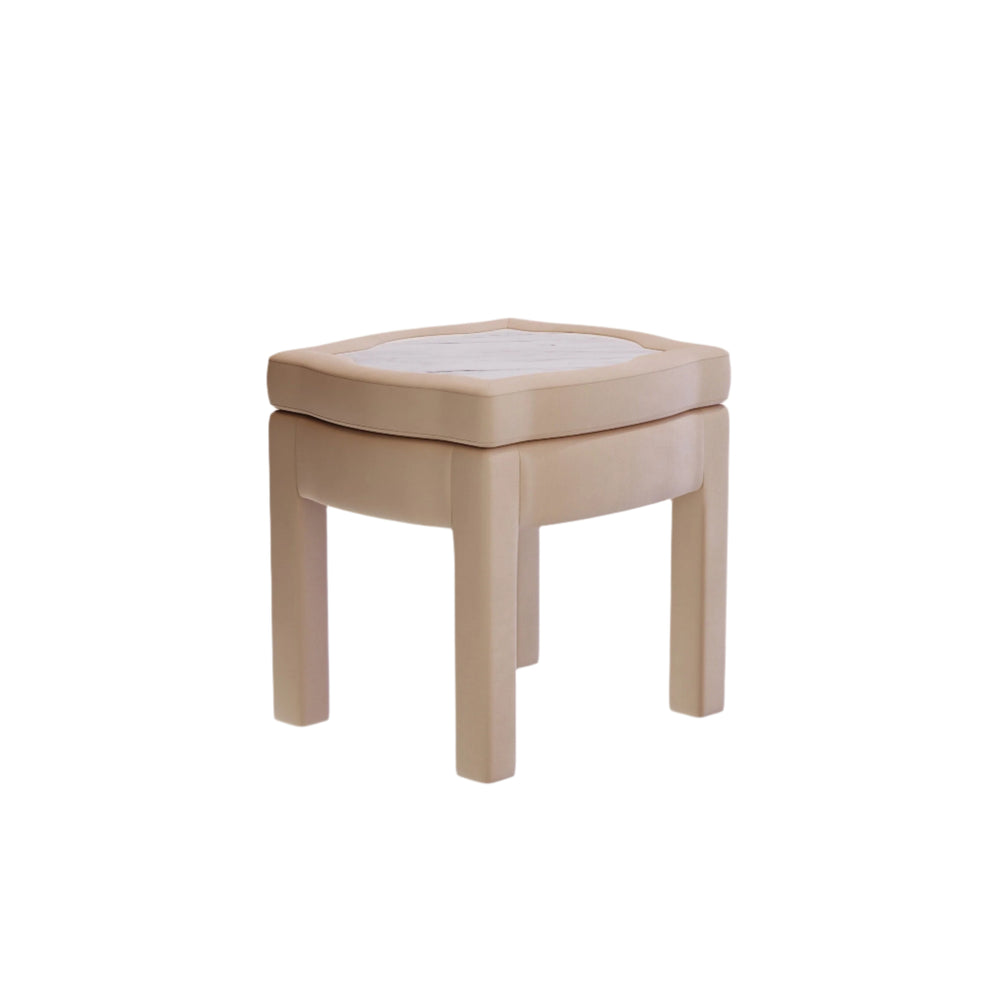 Piero Footstool, Rose Linen