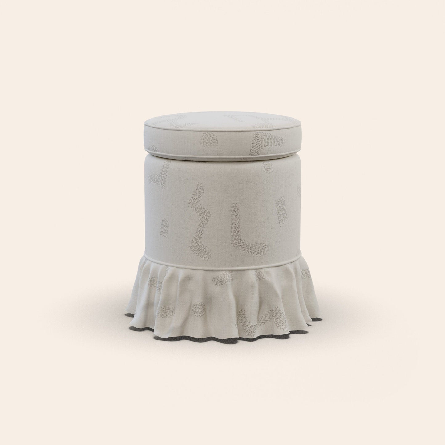 Aurora Footstool, Raphia, Powder