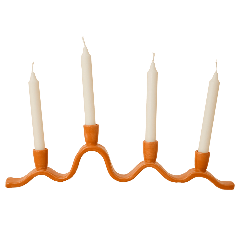 Large Wavy Candelabra - Orange