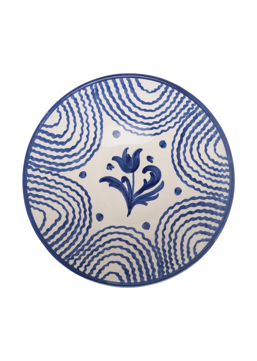 Large Blue Serving Bowl