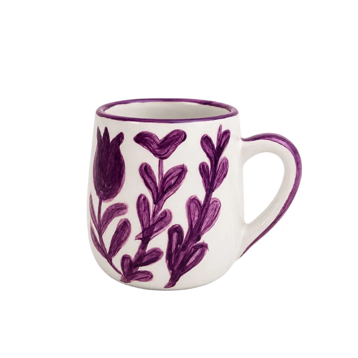 Purple Botanical Hand Painted Ceramic Mug