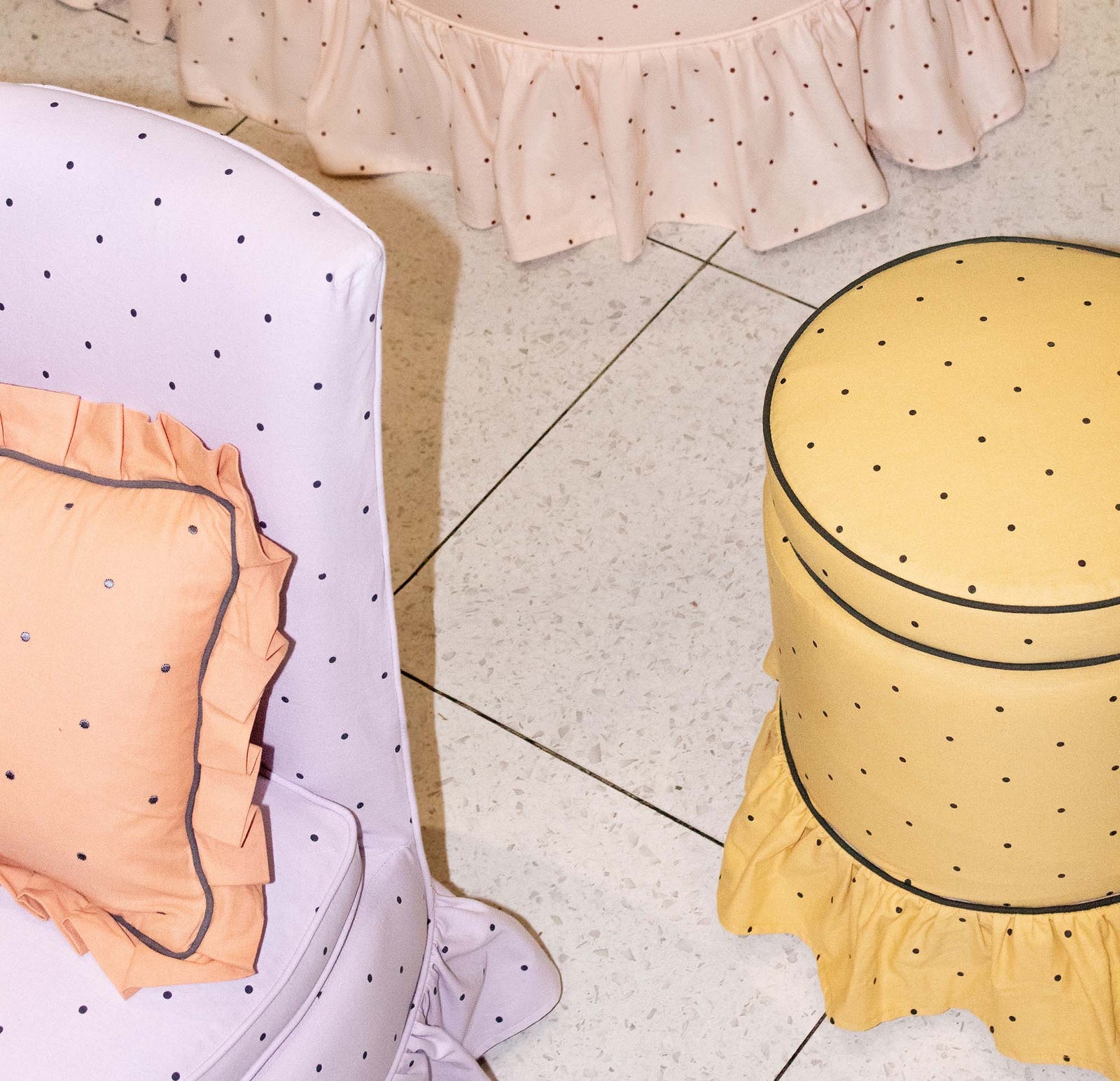 Aurora Footstool, Parma Violet