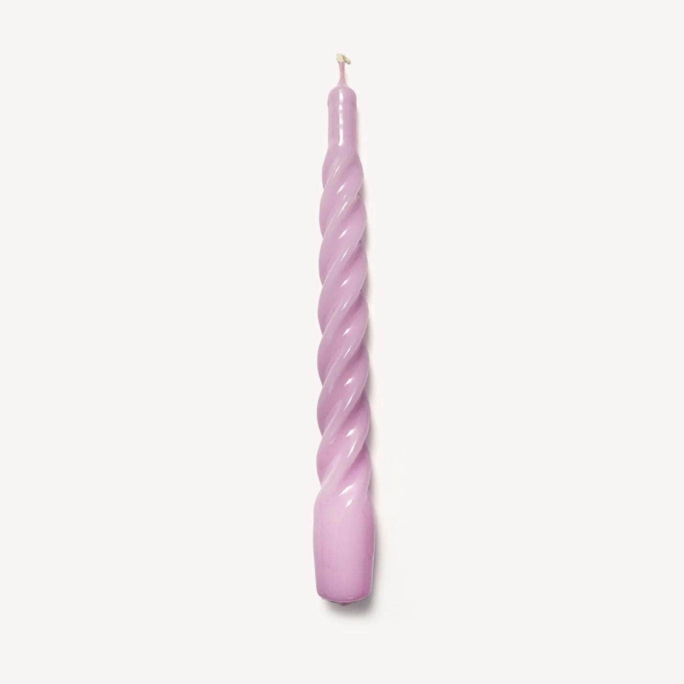 Lilac Twisted Gloss Candles - Set of 6