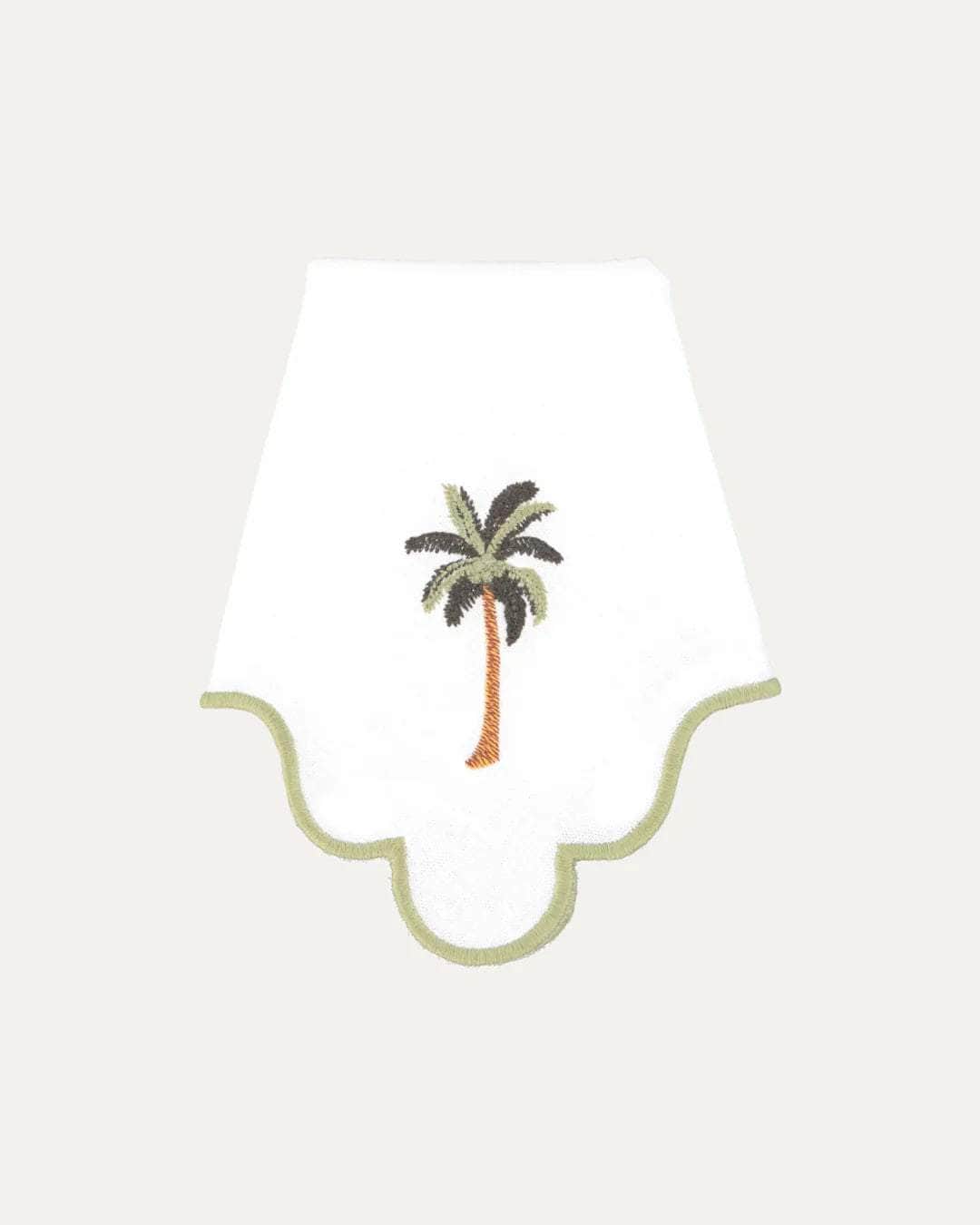 Ondulado Palm Tree Napkin, White