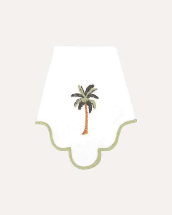 Ondulado Palm Tree Napkin, White