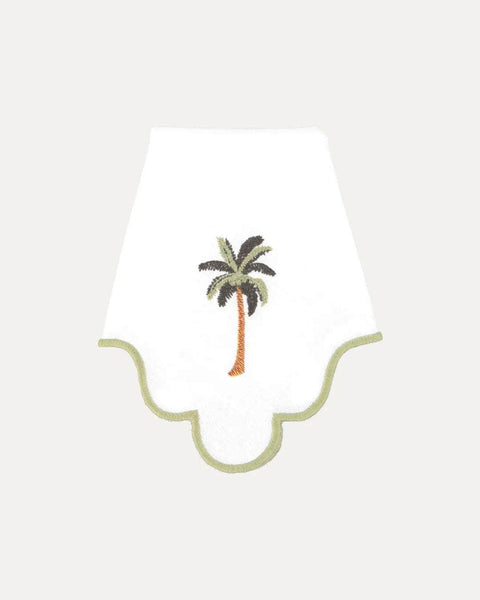 Ondulado Palm Tree Napkin, White