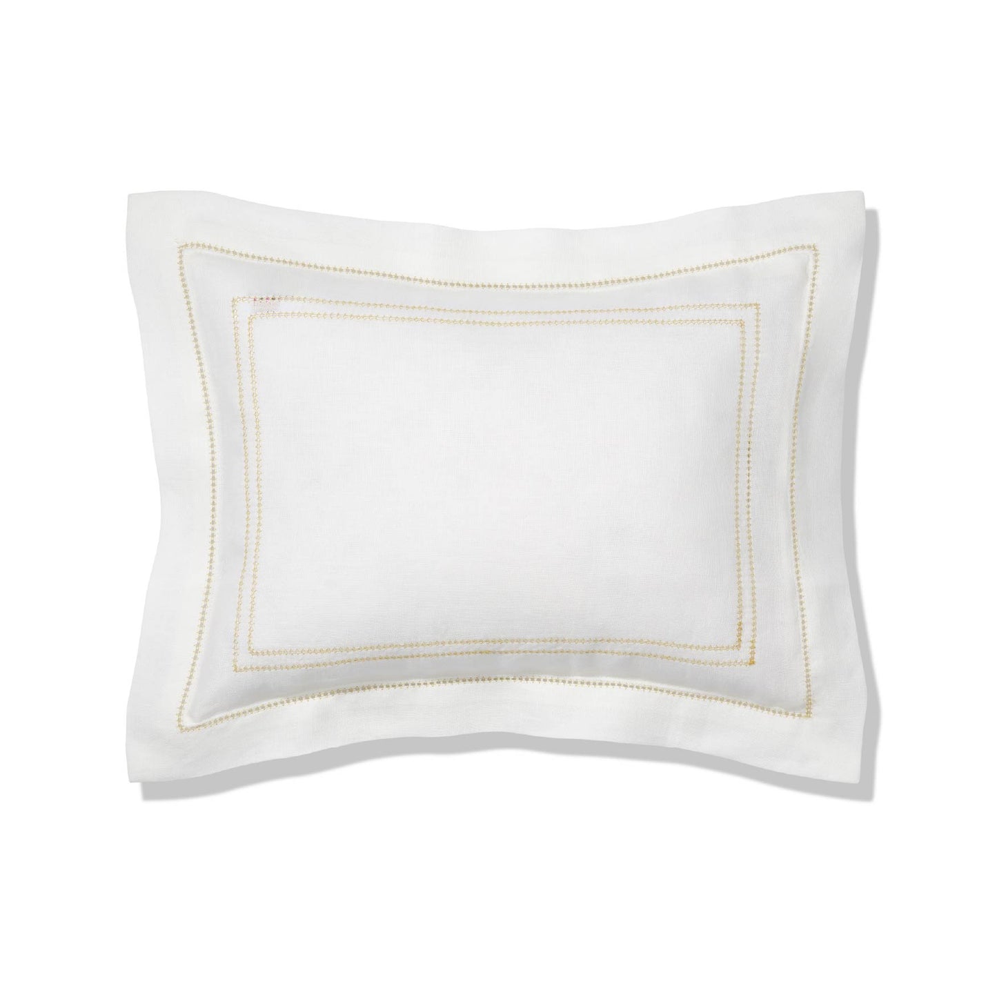 Personalised Boudoir Pillow with Hemstitch in Ochre
