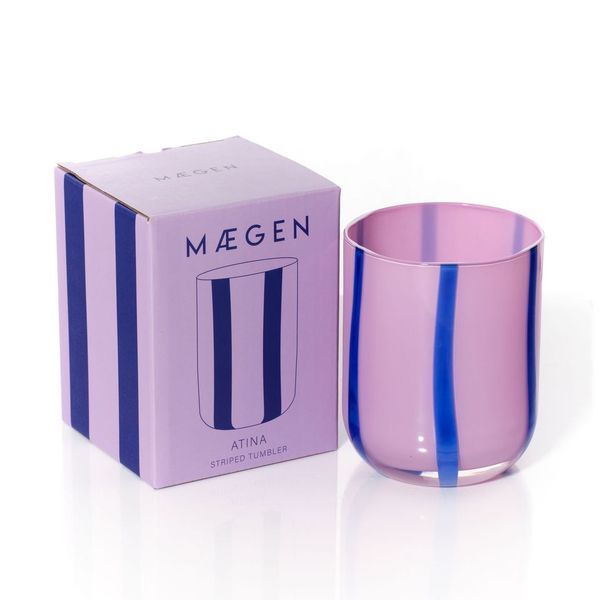 Atina Glassware | Lilac & Navy