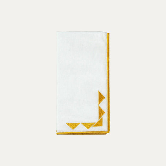 Sol Napkin, White with Mustard