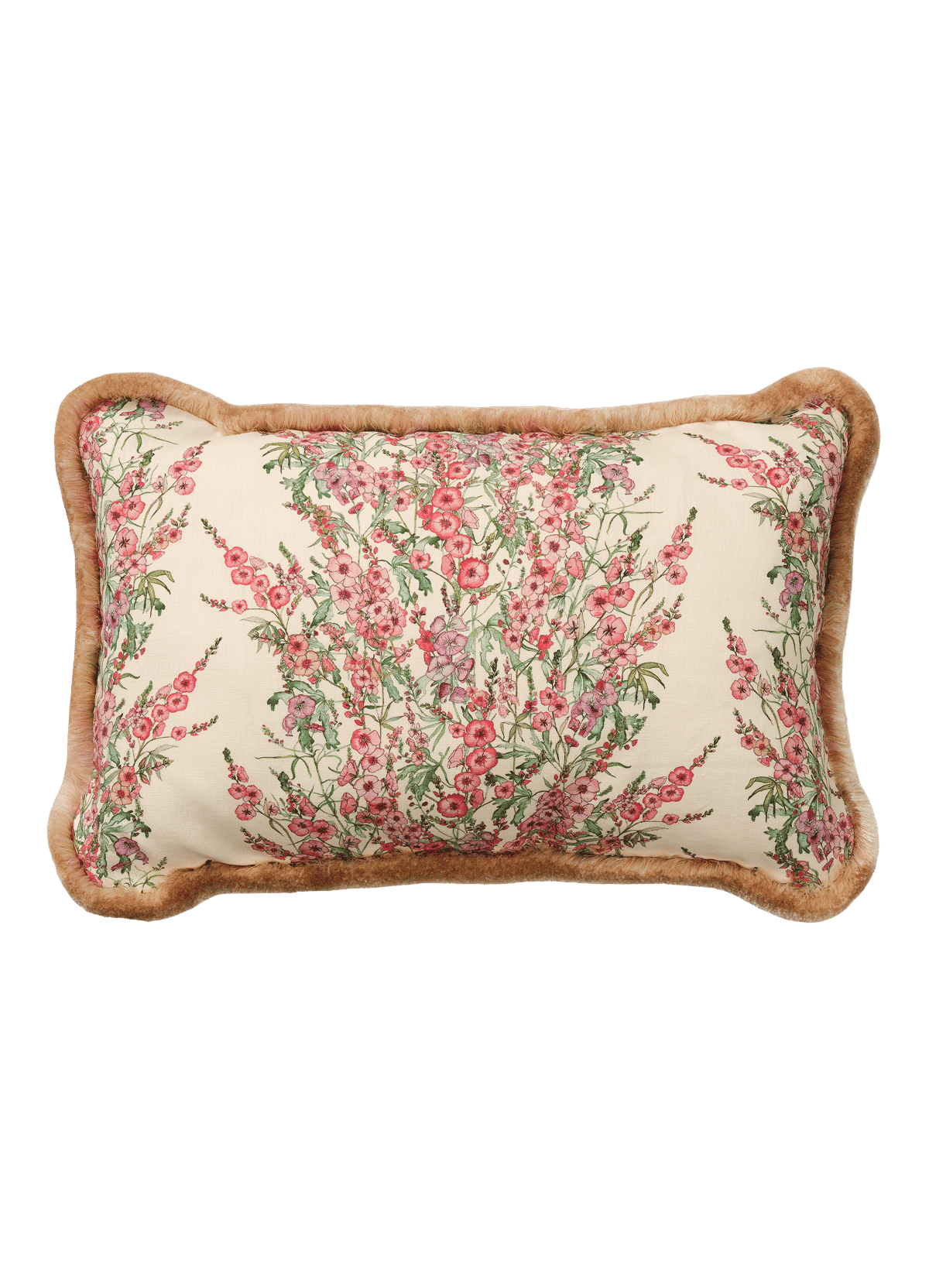 Sidalcea Cushion with Ecru Silk Trim
