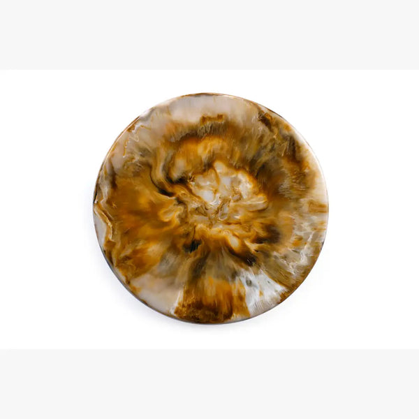 Scallop Resin Cake Stand, Brown  - 9.5x4.5 Inches