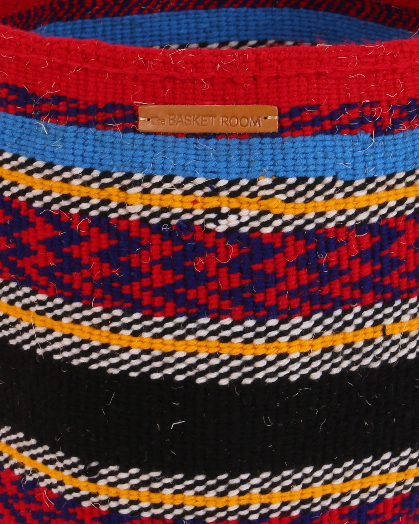 SAWA: Large Red, Blue and Black Wool Basket