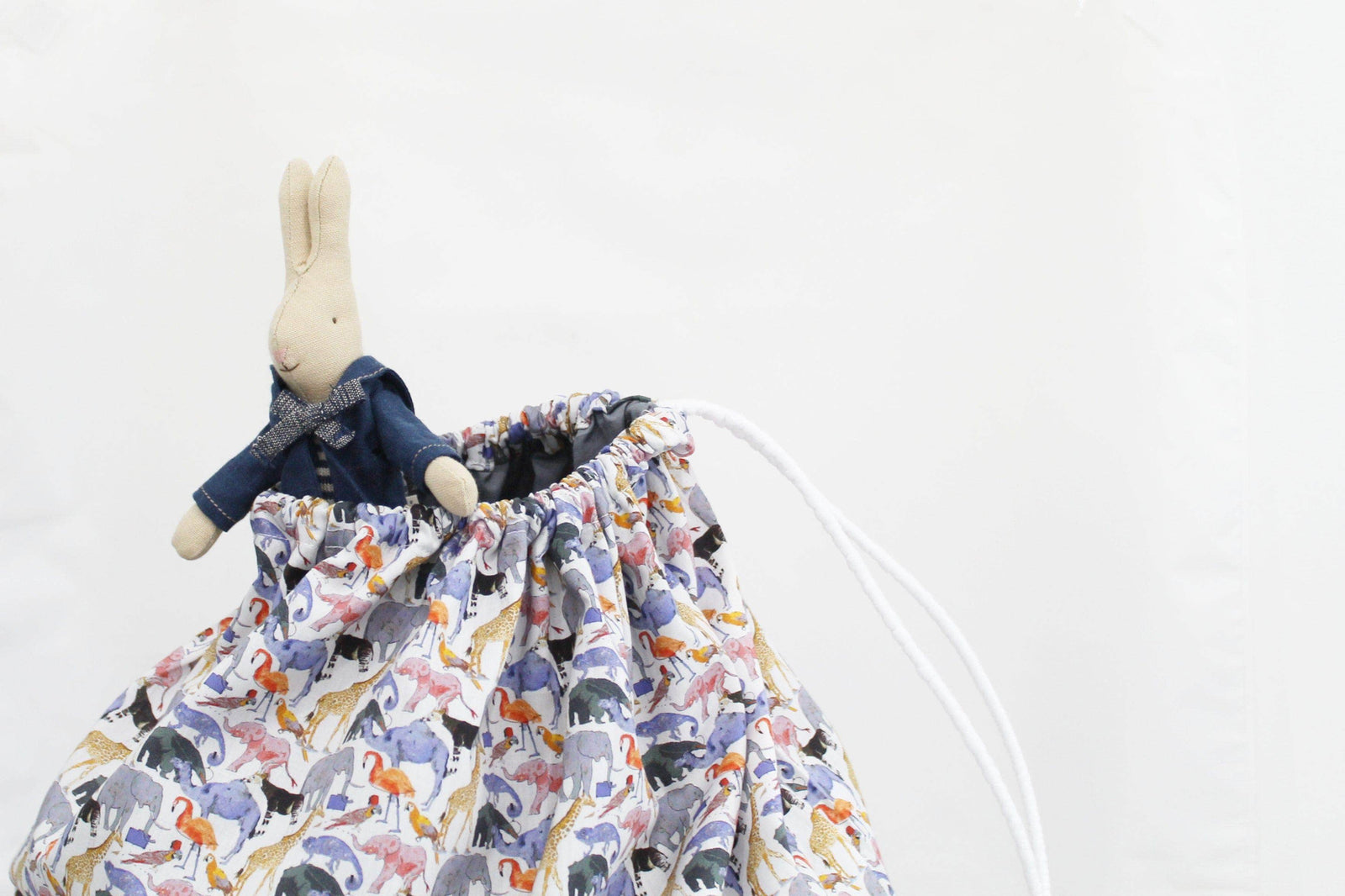 Storage Sack Made With Liberty Fabric Queue For The Zoo