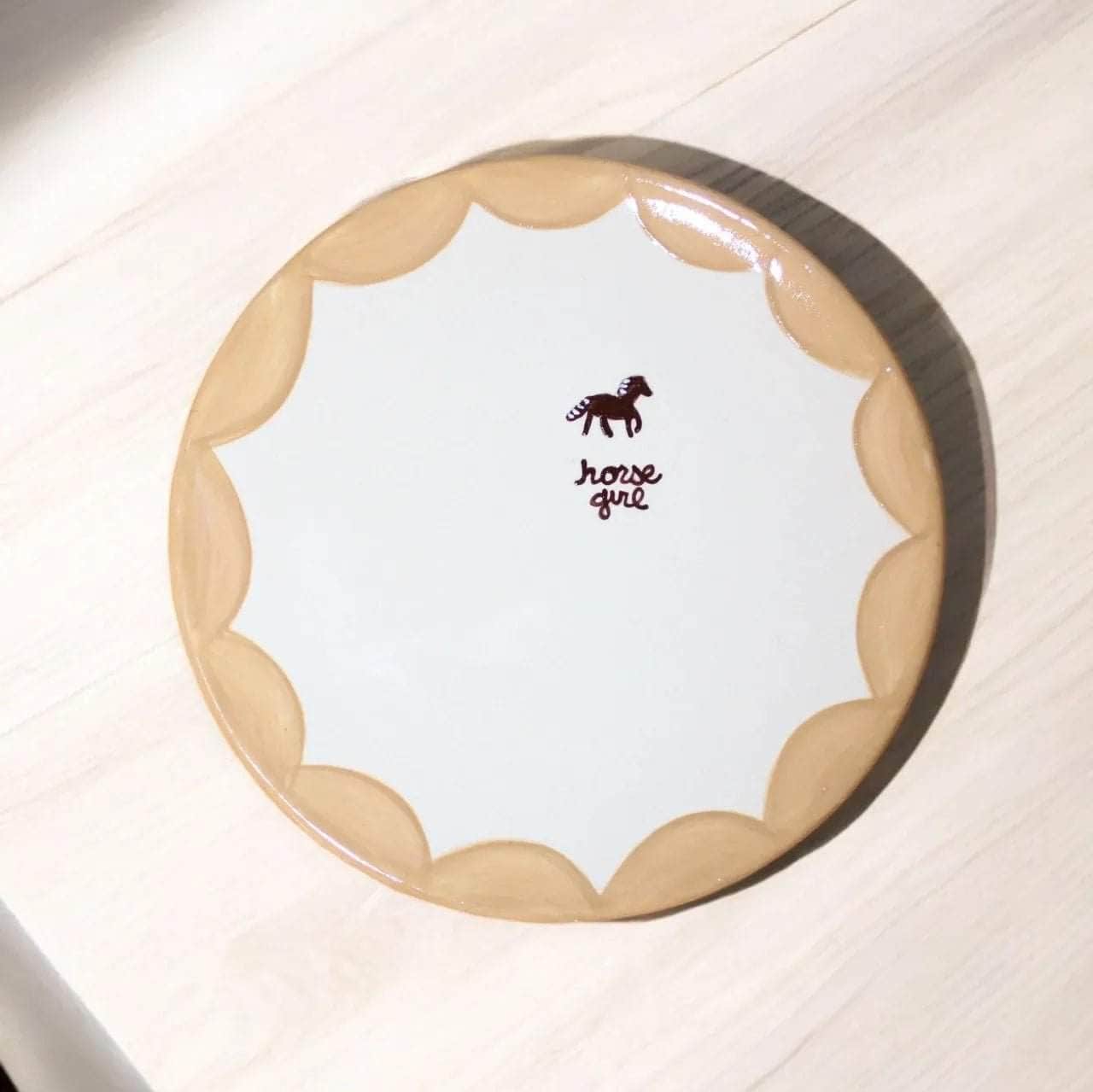 “horse girl" Hand-Painted Plates/Set of Two