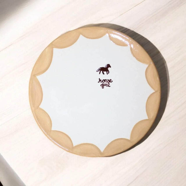 “horse girl" Hand-Painted Plates/Set of Two