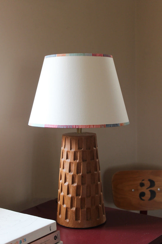 Prism Striped Edge - Hand Painted Empire Lampshade With Striped Boarder