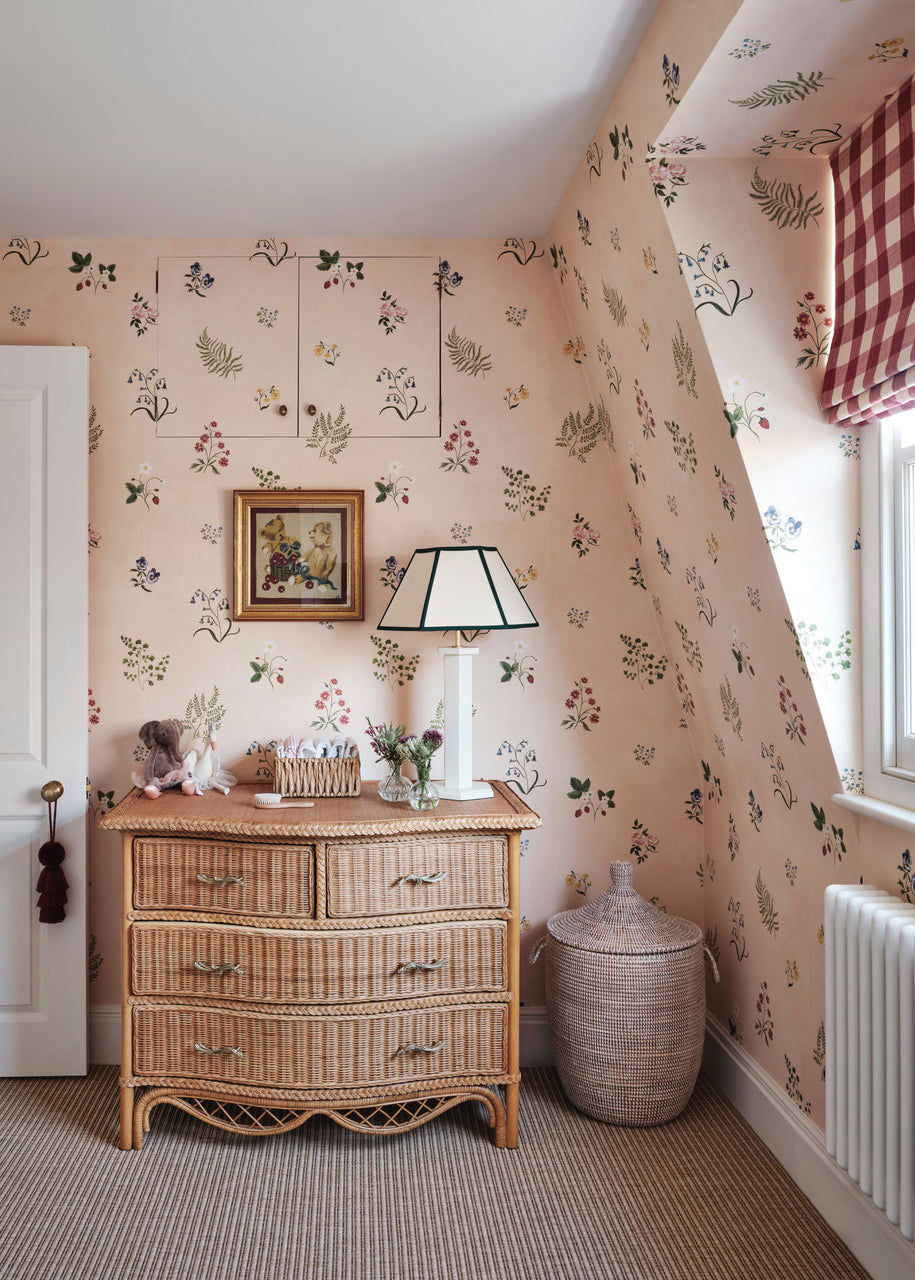 Herbarium Wildflower Wallpaper - Blush