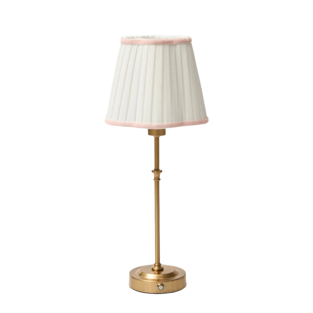 Lyla Lamp With Pink Velvet Scalloped Lampshade