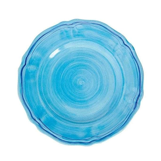 Italian Hand Painted Stoneware Plates Blue - Set of 4