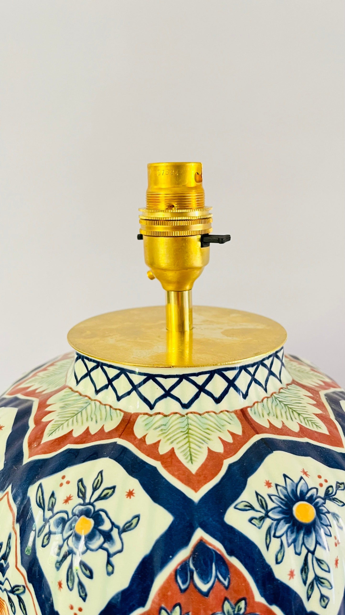 Large Antique Boch Bruges Lamp