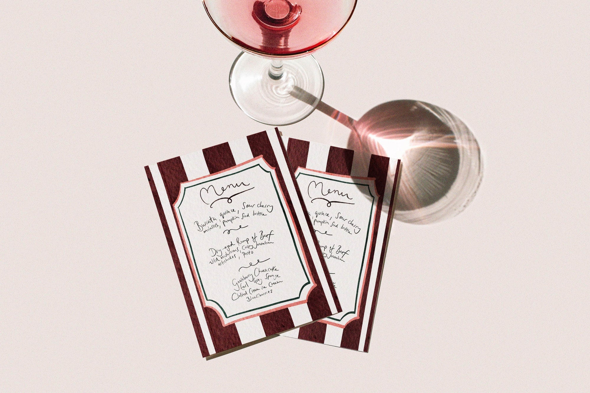 Cranberry Menu - Set of 10