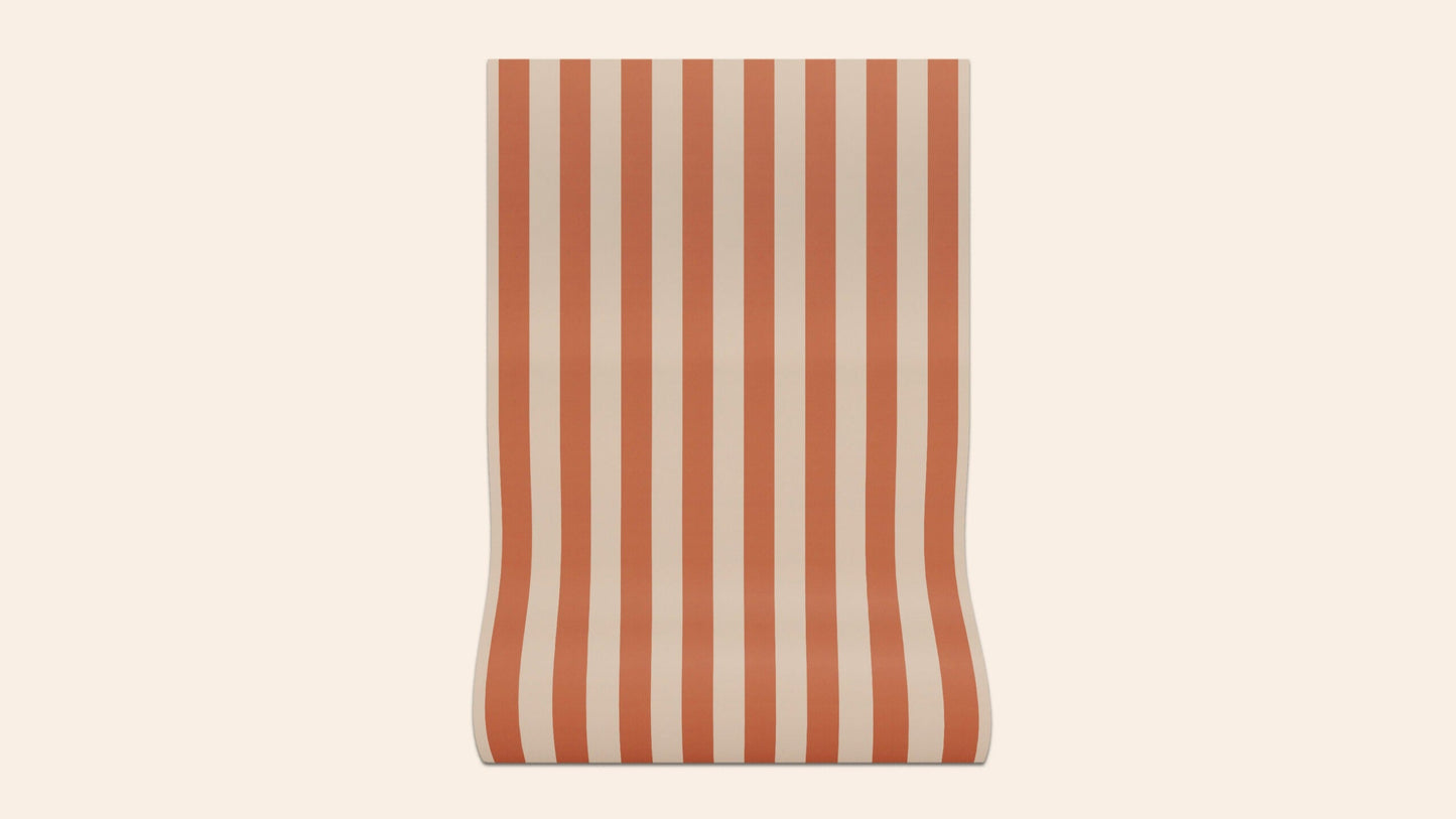 Sonia Stripe Wallpaper, Ginger, Roll