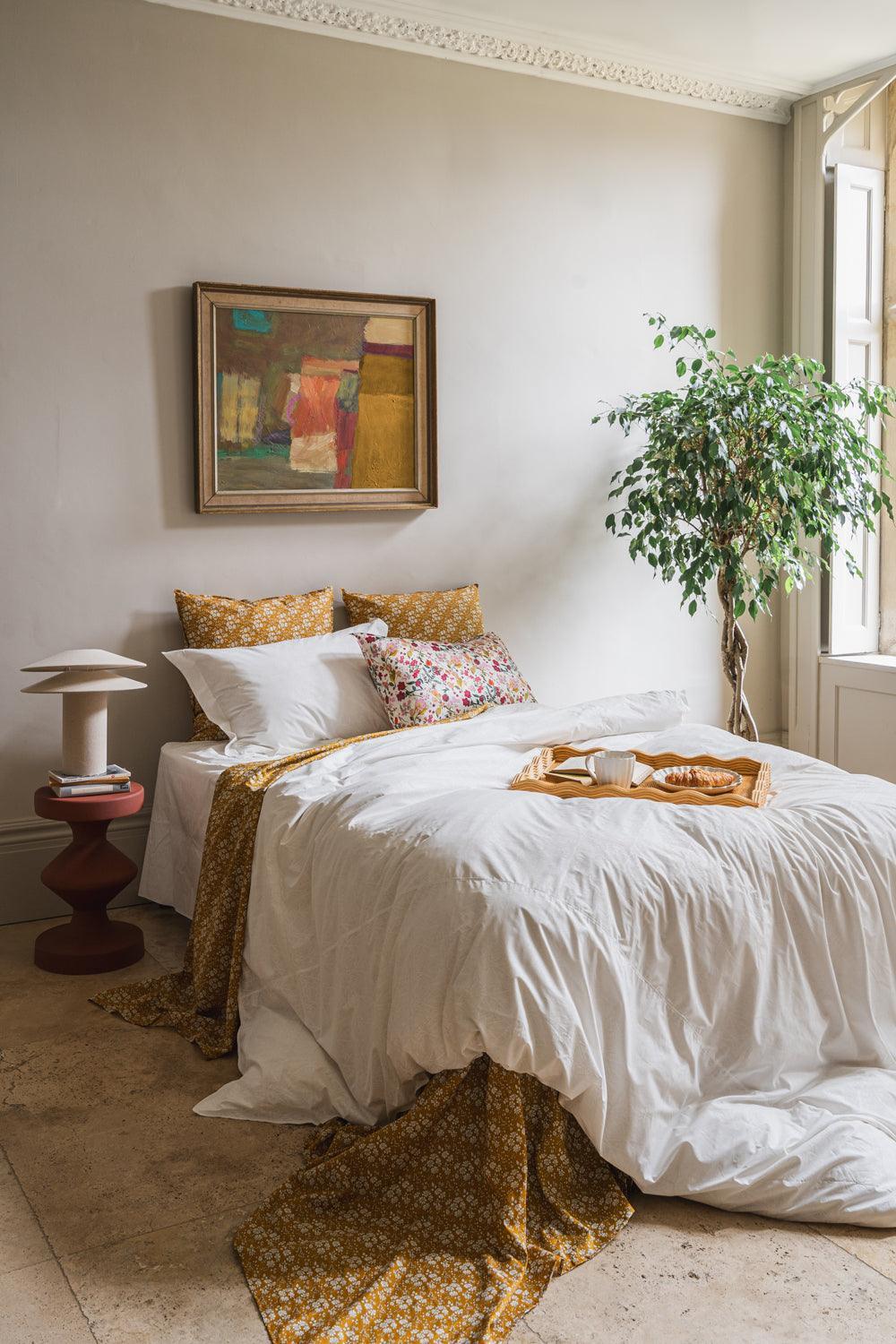 Flat Top Sheet Made With Liberty Fabric Capel Mustard