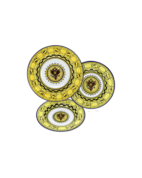 Aquila Golden With Black Accents Imperial Plate Set