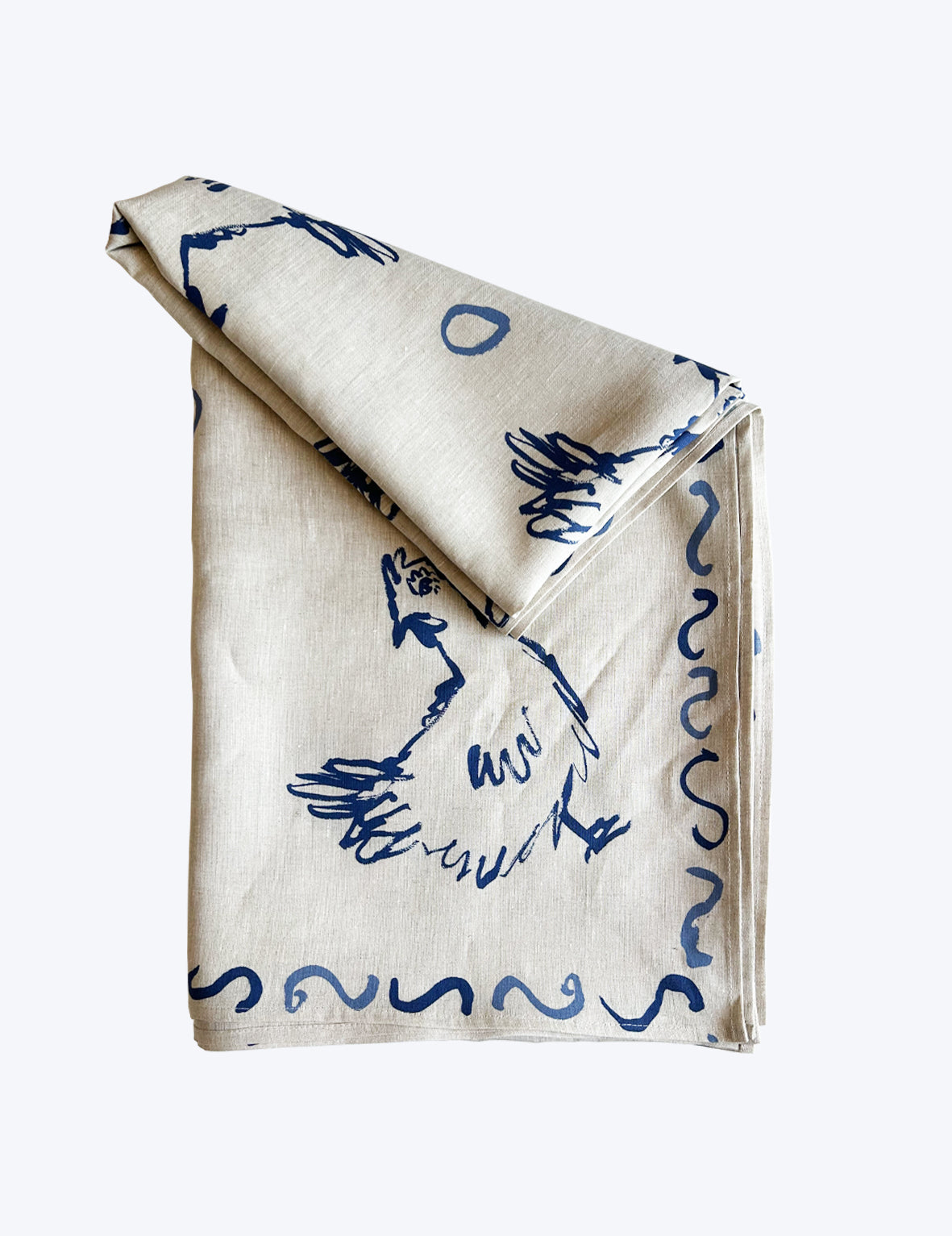 Hens & Eggs Linen Tablecloth