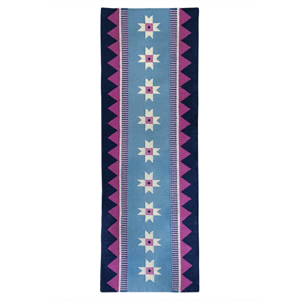 Victoria Flatweave Runner Rug - Blue-