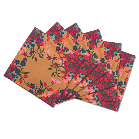 6 Napkins Blumen Orange Offcut Version