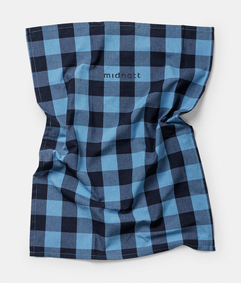 Tea Towel Checked Blue