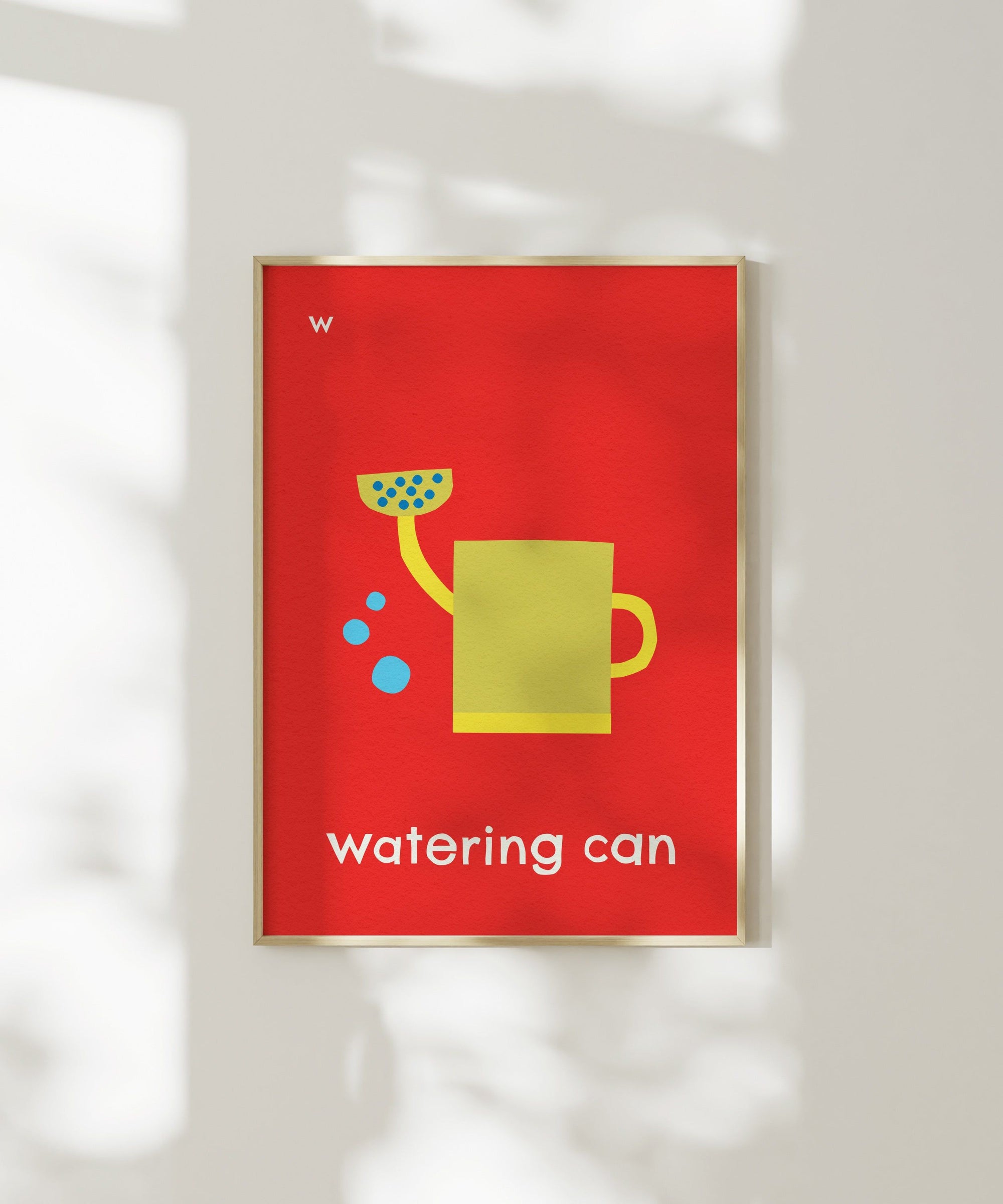 W for Watering Can Art Print
