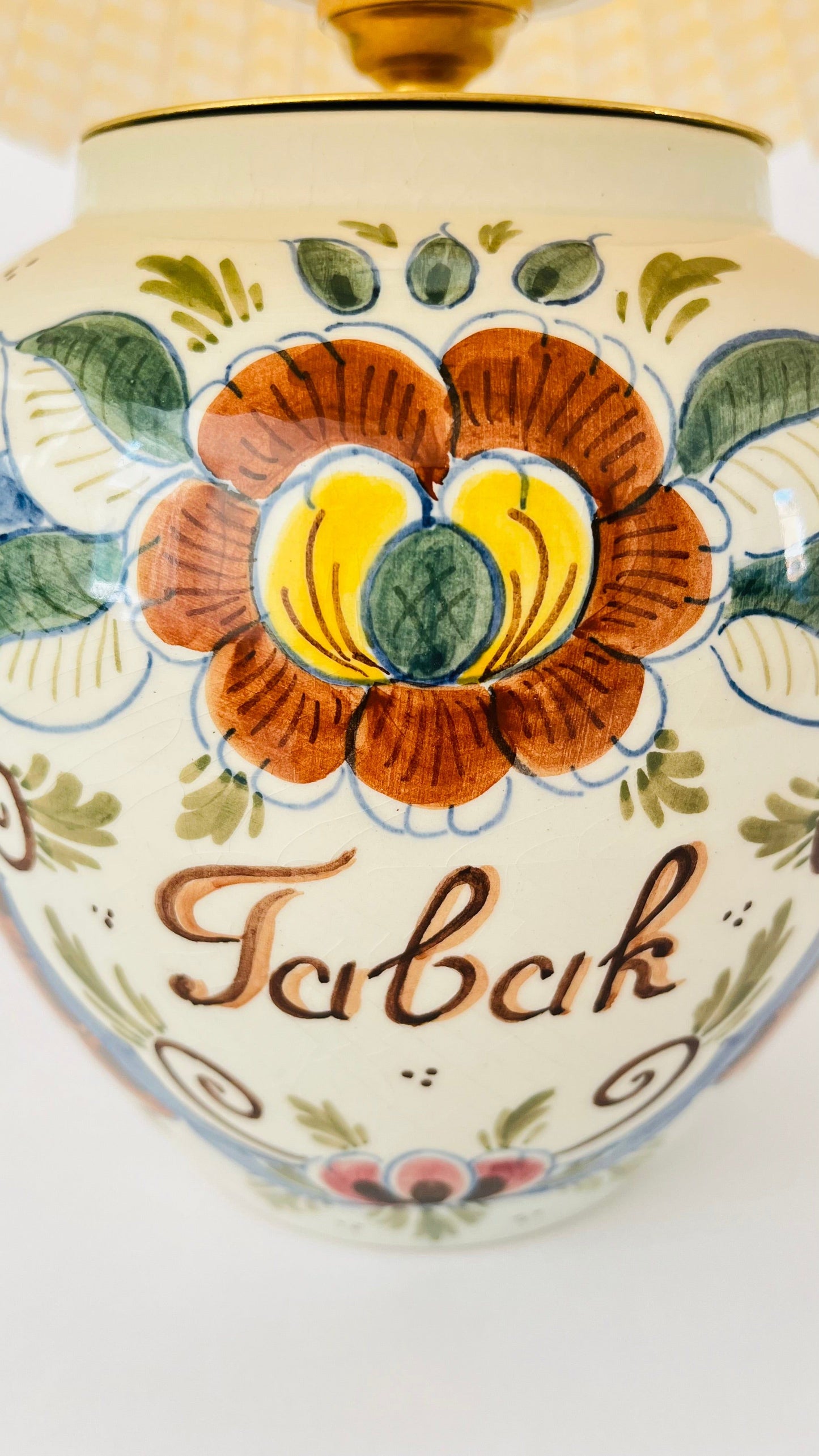 Antique Delft Polychrome Tobacco Lamp