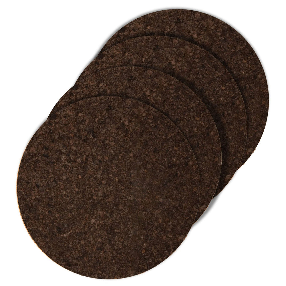 Round Natural Cork Placemat Set of 4 - 2 Tone