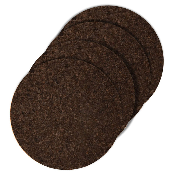 Round Natural Cork Placemat Set of 4 - 2 Tone