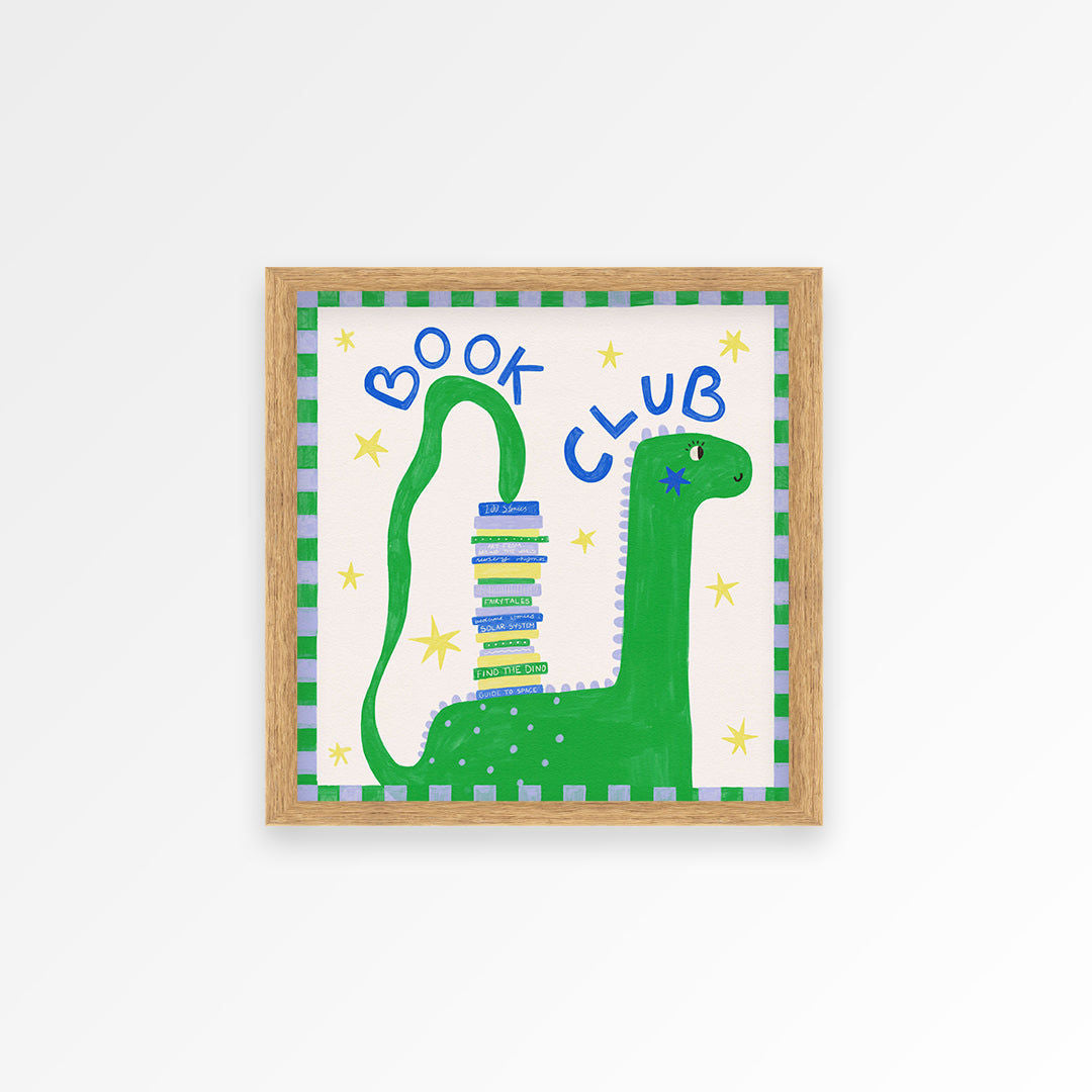 Book Club Dinosaur Kids Print
